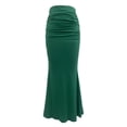 thumbnail image 4 of BUWTTER Skirts for Women High Waist Stretch Knit Pleated Elegant Bodycon Party Pure Color Green Skirt XL, 4 of 7