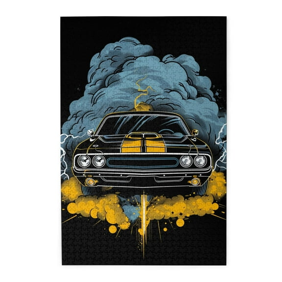 1000 PCS Roaring racing car 1000 Piece Wooden Puzzles,Great for Relaxation and Display for Puzzle Lovers,Unique Artwork for Adults,Exquisite racing car Modern Style Puzzle,Stress relieving pleasure