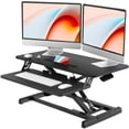 thumbnail image 1 of JOY worker Standing Desk Converter, 32" Wide Height Adjustable Sit Stand Up Desk Riser with Keyboard Tray, Desktop Workstation Riser for Home Office Computer Laptop, Particle Board, Black, 1 of 4