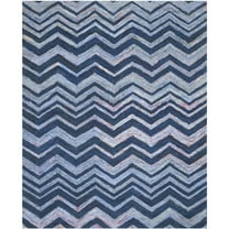 SAFAVIEH Nantucket Joella Zigzag Stripes Cotton Area Rug, Blue/Multi, 5' x 8'