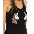 thumbnail image 2 of Shop Delfina Women's Unicorn Head Rainbow Sequin Sparkle Magical Summer Tank Top, 2 of 5