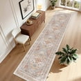 thumbnail image 3 of Roxstand 2'x8' Washable Runner Rug for Hallway Entrance Bedroom Entryway, Vintage Oriental Non Slip Stain Resistant Kitchen Rugs, Orange, 3 of 10