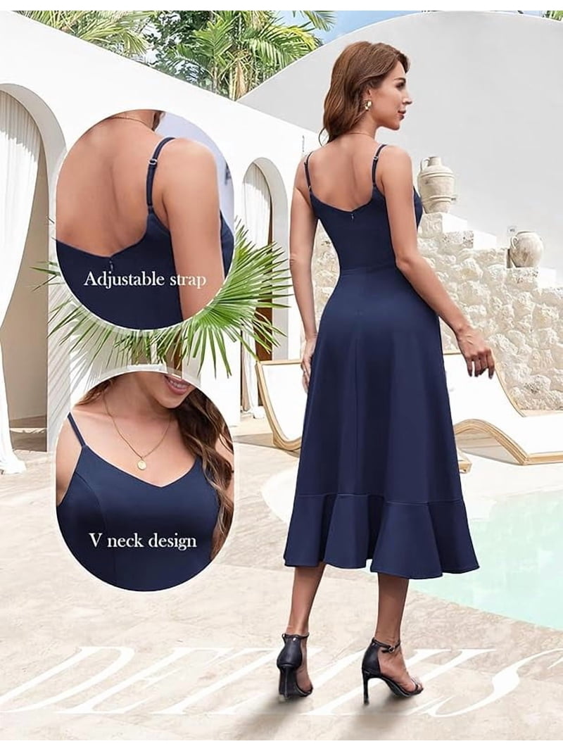 Women's Cocktail Party Dress, Formal Wedding Guest High Low Dress, Fit  Flare Holiday Prom Dress