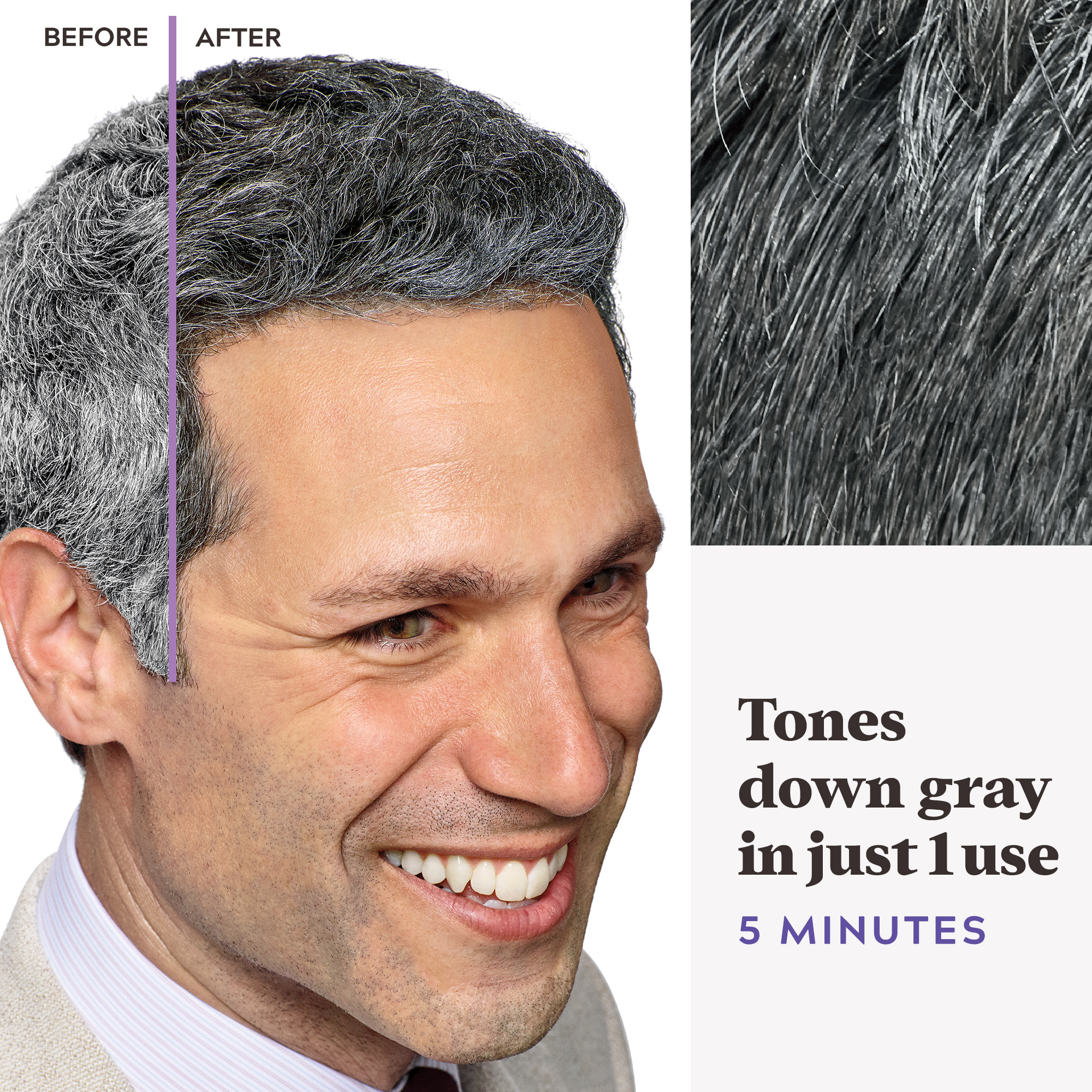 Just For Men Touch of Gray Hair Color with Comb Applicator, T-55 Black - image 5 of 7