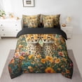 thumbnail image 3 of Feelyou Cute Wildlife Cheetah Twin Bedding Sets 7-Piece for Teens, Woodland Animal Leopard Bedding Comforter Set, Groovy Flower Floral Reversible Sheet Sets, Luxury Bedroom Decor, 3 of 9