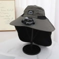 thumbnail image 4 of GEWSEY Wide Brim Solar Fan Outdoor Fishing Hat USB & Solar Powered Fan Hat Sombrero para el Sol Hombre Fan Hat Solar Powered UPF 50+ (Army Green, One Size), 4 of 4