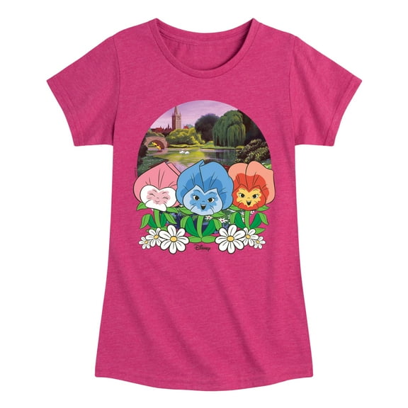 Disney - Alice In Wonderland - Flower Row - Toddler & Youth Girls Short Sleeve Graphic T-Shirt