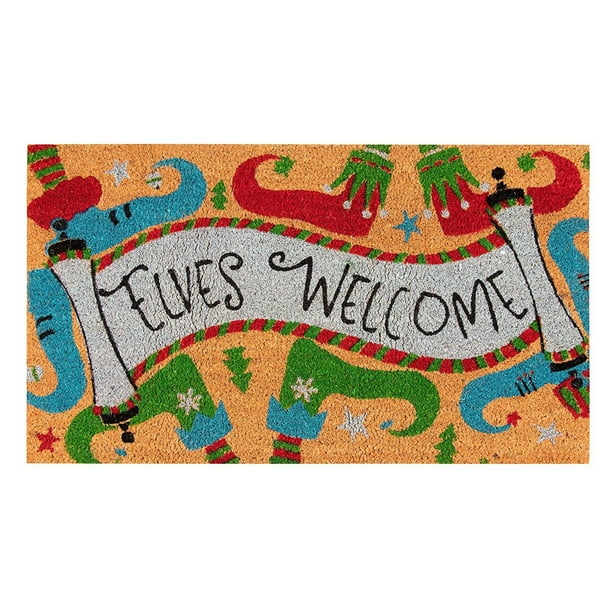 Natural Coir Door Mat Merry Christmas Indoor Outdoor Doormat