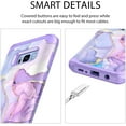 thumbnail image 7 of Casetego Phone Case for Galaxy S8,Marble Design Three Layer Heavy Duty Shockproof Hard Plastic Bumper +Soft Silicone Rubber Protective Case for Women Girls - Purple, 7 of 7