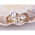 thumbnail image 2 of HeartsAndYou 3 Stone Split Shank Engagement Ring for Women 2ct Cushion Cut Moissanite 18k Rose Gold over Silver, 2 of 6