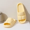 thumbnail image 2 of Wensltd Women Flat Slide Slippers Open Toe Soft Sole Lightweight Wide Width Daily Outdoor Walking Slippers Yellow, 2 of 5