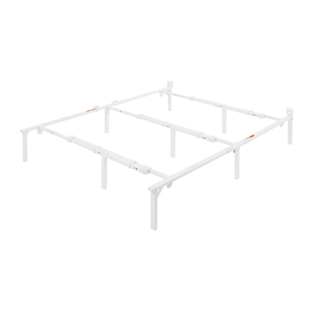 Mainstays 12" Adjustable Metal Bed Frame, White, Twin King Walmart