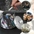 thumbnail image 4 of Yayeee Ashtray with Lid for Cigarette Smokeless Stainless Steel Home Ash Holder, Black, 4 of 7