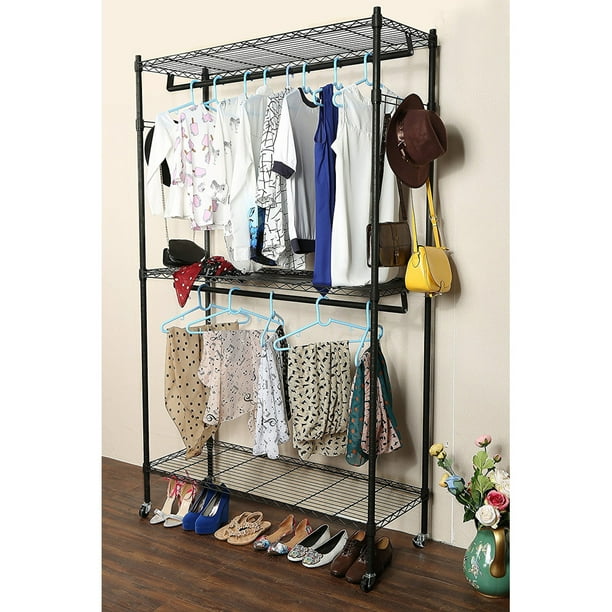 Rolling Garment Racks, Heavy Duty Hanging Clothes Rack ...