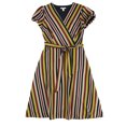 thumbnail image 1 of bar III Womens Striped Wrap Dress, Yellow, X-Small, 1 of 2