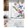 thumbnail image 5 of No Hook Shower Curtain with Snap-in Liner, Colorful Butterfly Waterproof Fabric Bathroom Curtains, Elegant Pastoral Butterflies Watercolor Bath Curtains & Mesh Top Window 72"x84" Long, 5 of 9