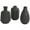 Black Minimalistic Solid Round S/3 5"W, 8"H, variant on DecMode 5"W, 8"H Cream Ceramic Vase with Varying Shapes, Set of 3