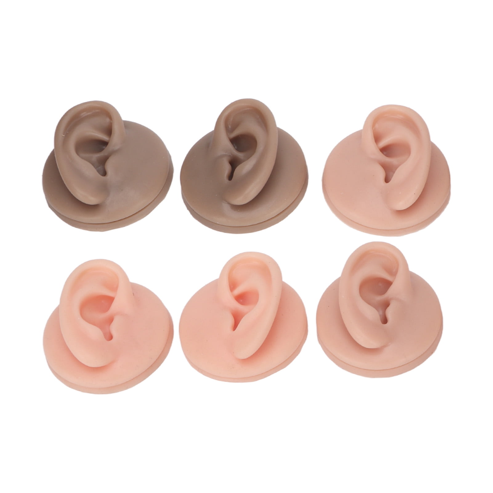 Ccdes Human Ear Model,3 Pair Soft Silicone Ear Model Acrylic Bracket