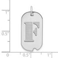 thumbnail image 2 of 14k White Gold Rhodium Polished Finish Block Letter F Initial Dog Tag Charm Pendant, 2 of 2