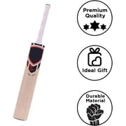 KLR Plus Kashmir Willow Cricket Bat, Handcrafted Grade R Willow with Web Tape Front Sticker Back Kashmir Willow Handle, Red and Black