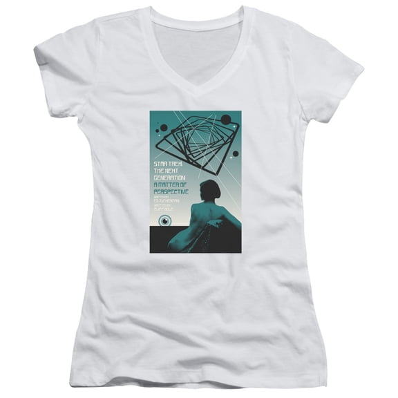 Star Trek Tng Season 3 Episode 14 Junior Women's V-Neck T-Shirt White