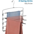 thumbnail image 4 of Pants Hangers 2 Pack, Swing Arm Trousers Hanger, Space Saving Pants Rack, 5 Layers Jeans Hangers with Non-Slip, Multiple Pants Hanger Closet Organizer By Wattne for Trousers Scarves Ties, 4 of 7