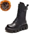 thumbnail image 3 of Botas de suela gruesa y cálidas de felpa para mujer, zapatos de plataforma cálidos, botas impermeables para mujer, Plysj sko med varm og tykk bunn, novedad de 2023, 3 of 4