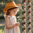 thumbnail image 3 of FUZHIQ Kids Vintage Stitched Western Cowboy Hat Wide Brim for Birthday Party Photo Prop Daily Play Wear, 3 of 5
