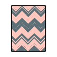 thumbnail image 1 of RYLABLUE Chevron Pink Black Fleece Blanket Throws 58x80 inches, 1 of 3