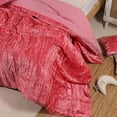 thumbnail image 3 of DecorAvenue Ultra-Luxe Crushed Velvet Duvet Cover Set, Boho Bedding Comforter Donna Cover Set, Full / Double Size 3 Pieces Set 1 Comforter Cover and 2 Pillow Shams Pink Color, 3 of 6