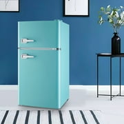 Tacool 3.5 Cu.ft Retro Mini Fridge with Freezer, 2 Door Small Refrigerator with 7 Adjustable Thermostat for Home, Blue