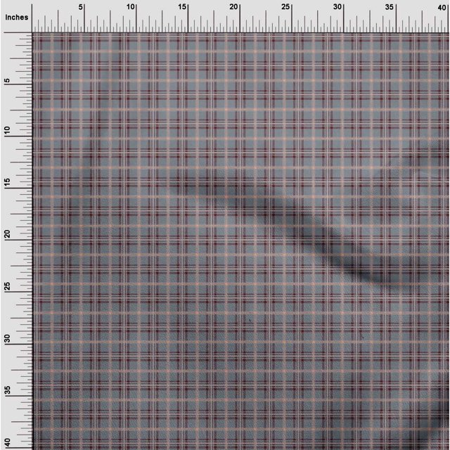 oneOone Viscose Chiffon Fabric Tartan Check Print Fabric BTY 42 Inch Wide