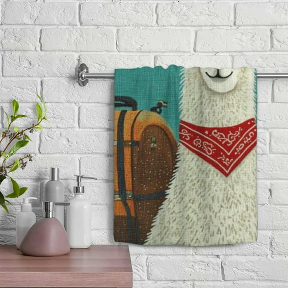 ZFLMY Llama Modern Decorative Tea Towels 100% Polyester Funny Kitchen Towels for Kitchens, Bathrooms, Showers 29.5x13.8 inches 29.5x13.8in