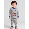 thumbnail image 2 of Little hand Toddler Boy Truck Pajamas Long SleevesCotton Sleepwear 2-Piece Gray 7T, 2 of 8
