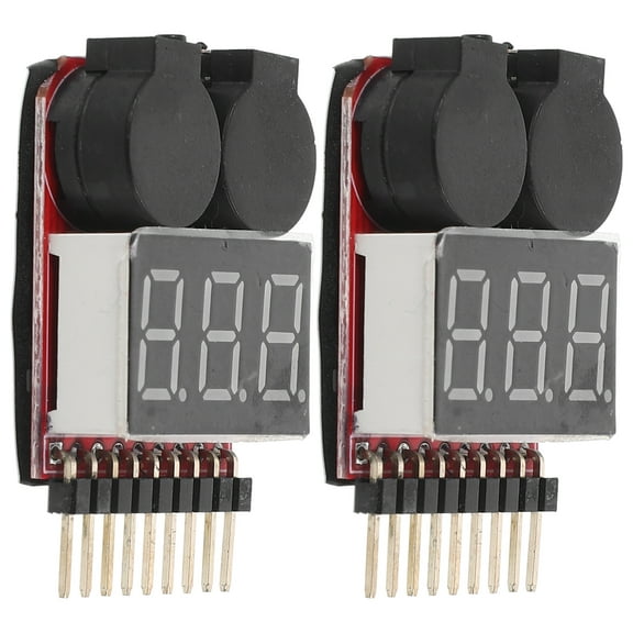 2 Pcs Battery Tester Alarm Batteries Capacity Lipo Electrical Testers RC Checker