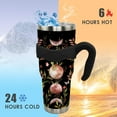 thumbnail image 2 of 40 oz Tumbler with Handle and Straw Leak Proof 40 oz Goth Moon Floral Cup Insulated Stainless Steel Gothic Coffee Travel Mug Slim 40oz Tumbler with Handle Goth Gifts for Women, 2 of 6