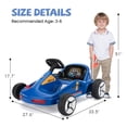 thumbnail image 6 of TOBBI 12V Kids’ Go Kart, Outdoor Battery Powered Ride on Car for Boys and Girls Aged 3-8, Children’s Electronic Toy Go Kart with 2 Speed Modes, Remote Control,Bluetooth, Blue, 6 of 9
