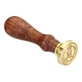 thumbnail image 4 of Uxcell Alphabet A Wax Seal Stamp Initial Letter Sealing Wax Stamp Retro Removable Brass Head Wooden Handle, Style 3, 4 of 6
