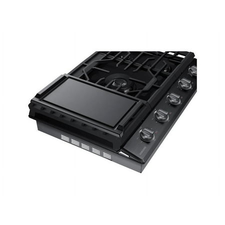 Samsung - 30" Built-In Gas Cooktop with WiFi - Black Stainless Steel