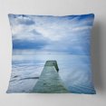 thumbnail image 2 of Designart Concrete Pier Under Cloudy Sky - Seascape Throw Pillow - 18x18, 2 of 5