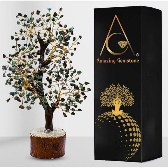 Chrysocolla Crystal Tree - Healing Crystal Bonsai Tree Room Decor Office Desk Decor