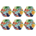 thumbnail image 2 of Bingfone Vintage Vegetable Leather Drinks Coasters With Set Of 6,Suitable For Home Kitchen,Coffee Cup Coasters Home Gift, 2 of 9