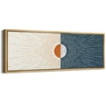 thumbnail image 4 of IDEA4WALL Extra Large Framed Canvas Print Wall Art Radiant Dawn Abstract Sunburst Artwork Nature Vintage Pastel Fine Art Antique Retro Wall Decoration Relax/Calm for Rooms Decor - 60"x20", 4 of 5