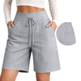 thumbnail image 5 of JJHGVB Bermudas Shorts for Women Lounge Shorts Lightweight Summer Shorts Summer Shorts High Waisted Beach Pants Gauze Shorts Beach Vacation Shorts Wide Leg Flowy Shorts Women Short Gray 3XL, 5 of 7