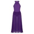 thumbnail image 4 of iiniim Kids Girls Lyrican Dance Dress Modern Contemporary Ballet Leotard with Mesh Maxi Skirts Size 8-16 Purple 14, 4 of 7