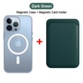 thumbnail image 1 of Funda de cuero transparente con tarjetero para iPhone, 15 Pro Max, 14, 13, 12, 11, XR, XS, X, 7, 8 Plus, Mini, Magsafe, cubierta de carga inalámbrica, 1 of 4