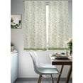 thumbnail image 4 of Green Floral Sheer Curtains 72 Inch Length 2 Panels Set - Light Filtering Window Treatments, Spring Flowers Rod Pocket Semi Curtains for Living Room/Bedroom/Kitchen Décor, 104"W x 72"L, 4 of 7