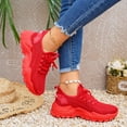 thumbnail image 6 of Domzle Walking Shoes for Women Nursing Slip Work Sock Sneakers Platform Comfortable Weight Light Red 43, 6 of 6