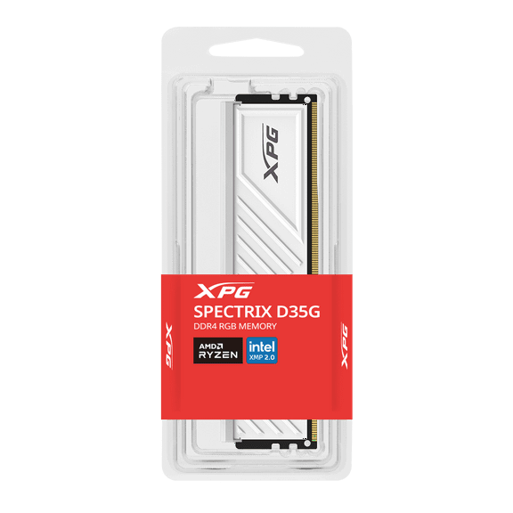 ADATA XPG D35G 16GB DDR4 3600MHz U-DIMM Desktop Memory (AX4U360016G18I-SWHD35G), PC4-28800 CL18, RGB Heatspreader