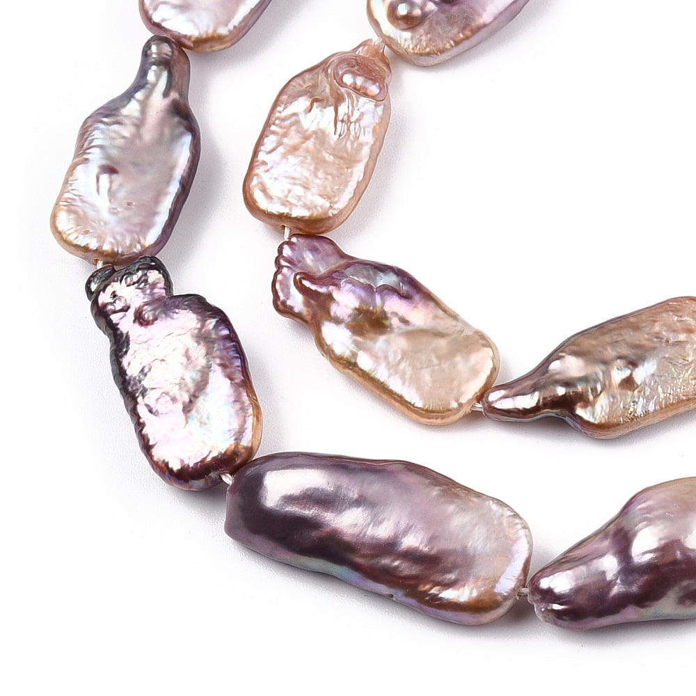 1 Strand Natural Keshi Pearl Beads Strands Baroque Pearls Light Salmon 18.5~28x10.5~13.5x4.5~8.5mm Hole: 0.6mm about 16~20 pcs/strand